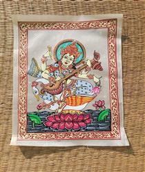 Orissa Pattachitra-Off-white-Hand-painted-Pattachitra Painting
